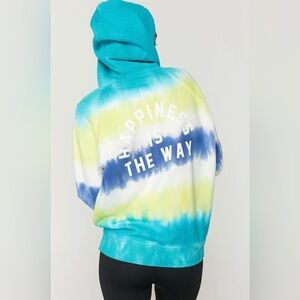 Spiritual Gangster Tie Dye Hoodie Happiness Is This Way Front Logo Sz XS